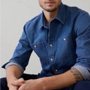 Banana Republic Men's Classic Denim Shirt - Blue